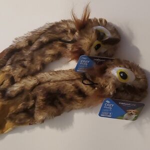 PGW Vibrant  Cozy Buddy Owl Dog Toy Chew Level 1 Light Brown